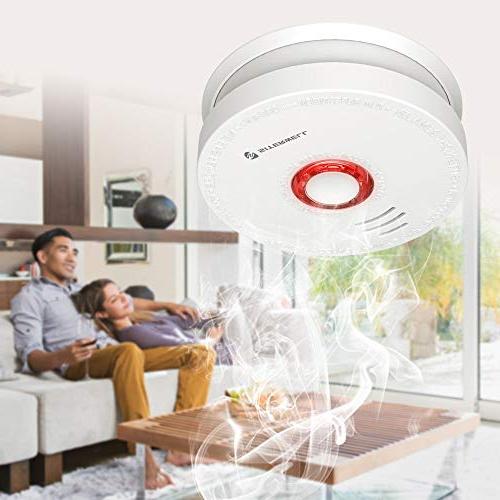 Siterlink Smoke & Battery-Operated Smoke Alarm/Detector Button, Photoelectric Fire Dector/Alarm Listed